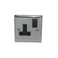 Holder 13A Chrome Effect Switched Socket