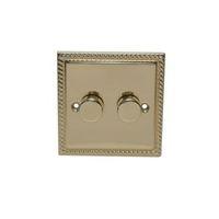 holder 2 way single brass plated main voltage dimmer switch