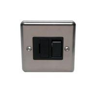 Holder 13A Double Pole Brushed Stainless Steel Switched Fused Connection Unit