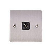holder flat plate screwed stainless steel effect metal single coaxial  ...