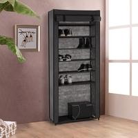 Home Shoe Rack Shelf Storage 7 Tier Closet Organizer Cabinet Portable with Cover