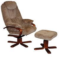 Hong Kong Mink Recliner and Footstool