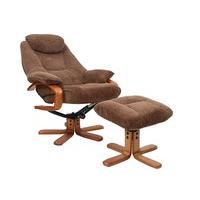 Hong Kong Chocolate Recliner and Footstool