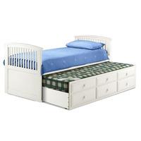 Hornblower Cabin Bed With 3 Drawer In White Stone Finish