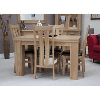 homestyle gb chunky oak dining set small with 4 maria chairs