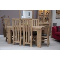 Homestyle GB Chunky Oak Dining Set - Medium with 6 Paris Chairs