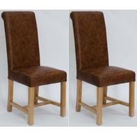 Homestyle GB Henley Expreso Full Leather Dining Chair (Pair)