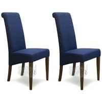 homestyle gb italia denim blue fabric dining chair pair