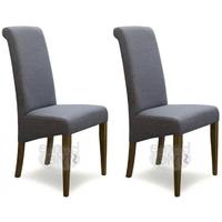 homestyle gb italia light grey fabric dining chair pair