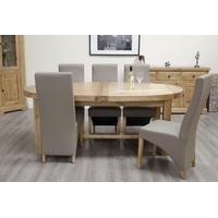 homestyle gb deluxe oak dining set oval super extending with 4 wave bo ...