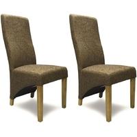 Homestyle GB Wave Tweed Dark Fabric Dining Chair (Pair)