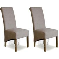 Homestyle GB Richmond Chenille Beige Fabric Dining Chair (Pair)