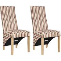 homestyle gb wave royale striped fabric dining chair pair