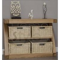 Homestyle GB Z Oak Designer Basket Console Table