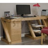 Homestyle GB Z Oak Designer Desk - Large