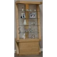 homestyle gb z oak designer glass display cabinet