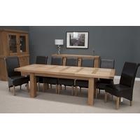 homestyle gb bordeaux oak twin panel dining set extending with 8 richm ...