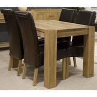 Homestyle GB Trend Oak Dining Set - Small with 4 Richmond Brown Leather Chairs