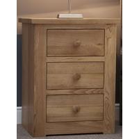 Homestyle GB Torino Oak Bedside Cabinet - 3 Drawer Narrow