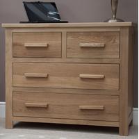 Homestyle GB Opus Oak Chest of Drawer - 2 Over 2 Drawer