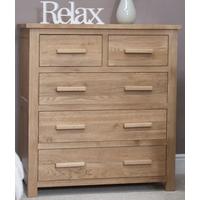 Homestyle GB Opus Oak Chest of Drawer - 2 Over 3 Drawer