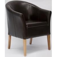 Homestyle GB Opus Bycast Leather Tub Chair - Brown