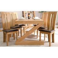 Homestyle GB Z Oak Designer Dining Set - Large with 6 Venezia Chairs
