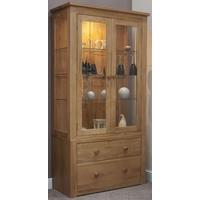 homestyle gb torino oak glass display cabinet