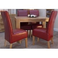 Homestyle GB Trend Oak Dining Set - Small with 4 Oslo Red Leather Chairs