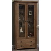 Homestyle GB Rustic Oak Glass Display Cabinet