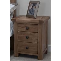 Homestyle GB Rustic Oak Bedside Cabinet - 3 Drawer