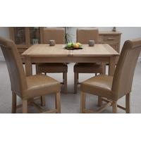 Homestyle GB Opus Oak Dining Set - Extending with 4 Louisa Tan Dining Chairs
