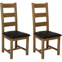 Homestyle GB Deluxe Oak Dining Chair - Ladder Back (Pair)