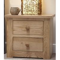 Homestyle GB Torino Oak Bedside Cabinet - 2 Drawer Narrow