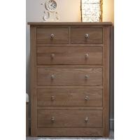 Homestyle GB Torino Oak Chest of Drawer - 2 Over 4 Drawer