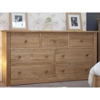 homestyle gb torino oak chest of drawer 7 drawer deep