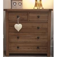 Homestyle GB Rustic Oak Chest of Drawer - 2 Over 3 Drawer