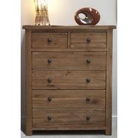 Homestyle GB Rustic Oak Chest of Drawer - 2 Over 4 Drawer