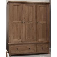 Homestyle GB Rustic Oak Wardrobe - Triple