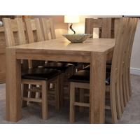 homestyle gb trend oak dining set large with 6 high bycast leather cha ...