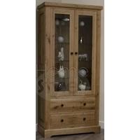 homestyle gb deluxe oak glass display cabinet