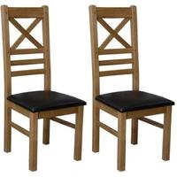 Homestyle GB Deluxe Oak Dining Chair - Cross Back (Pair)
