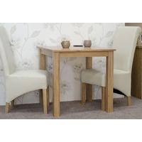 Homestyle GB Elegance Oak Dining Set - Square with 2 Richmond Ivory Chairs