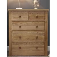 Homestyle GB Torino Oak Chest of Drawer - 2 Over 3 Drawer