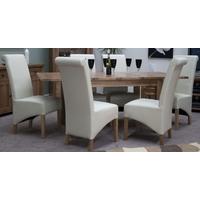 Homestyle GB Rustic Oak Dining Set - Extending with 6 Richmond Ivory Chairs