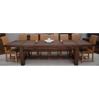 Homestyle GB Walnut Dining Set - Grand Extending with 8 Louisa Tan Chairs