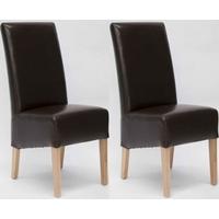 Homestyle GB Oslo Bycast Leather Dining Chair - Black (Pair)