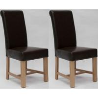 homestyle gb louisa bycast leather dining chair brown pair