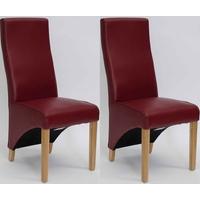 Homestyle GB Wave Ruby Bonded Leather Dining Chair (Pair)