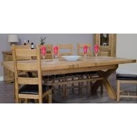 homestyle gb deluxe oak dining set cross leg extending with 6 ladder b ...